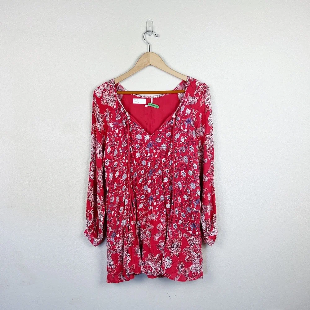 Free People a lucky Loosey Dress in Blood Orange Floral Sz XS - Picture 5 of 10